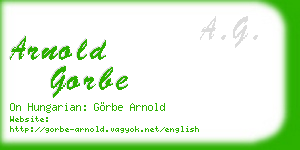 arnold gorbe business card